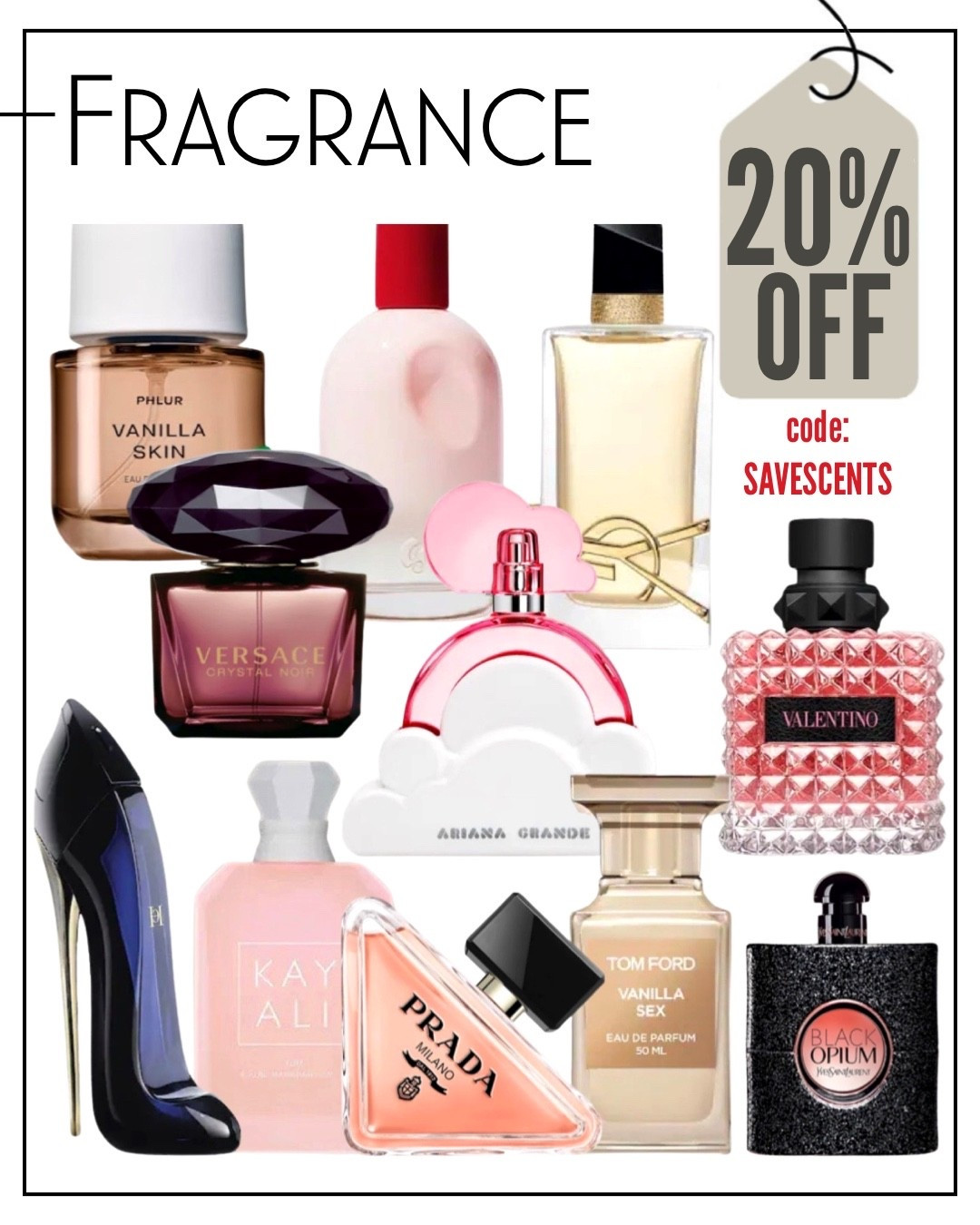20% OFF full size fragrance gifts with code SAVESCENTS