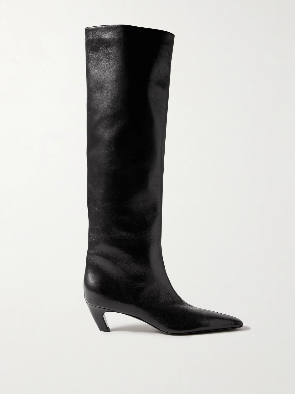 KHAITE - Davis Leather Knee Boots - Black | NET-A-PORTER (US)