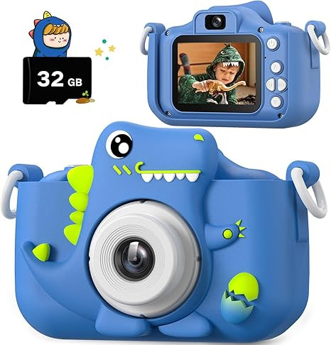 Upgrade Dinosaur Kids Camera, Christmas Birthday Gifts for Girls Boys 3-12, 1080P HD Selfie Digit... | Amazon (US)