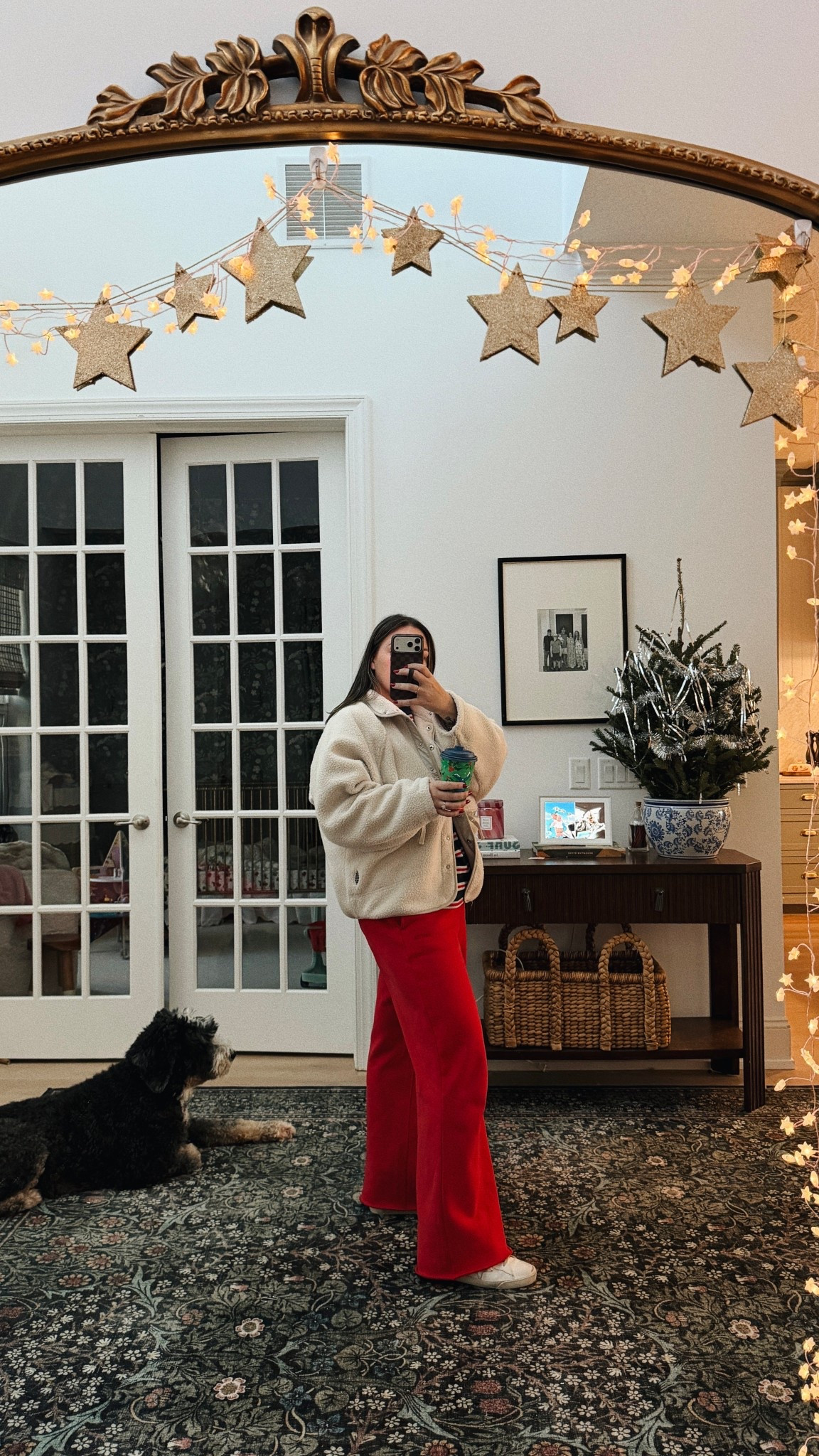 cozy winter!! wearing M in the free people jacket and aritzia sweatpants!!