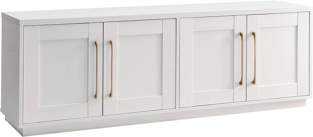 Henn&Hart Tillman Rectangular TV Stand for TV's up to 80" in, 68" Wide, White | Amazon (US)