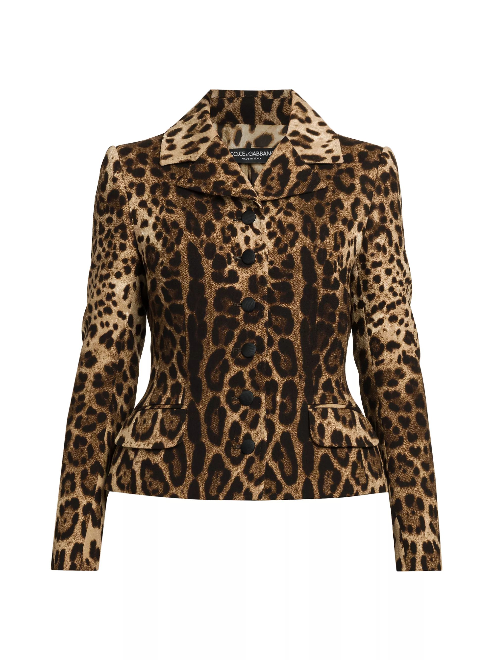 Leopard-Print Peplum Jacket | Saks Fifth Avenue