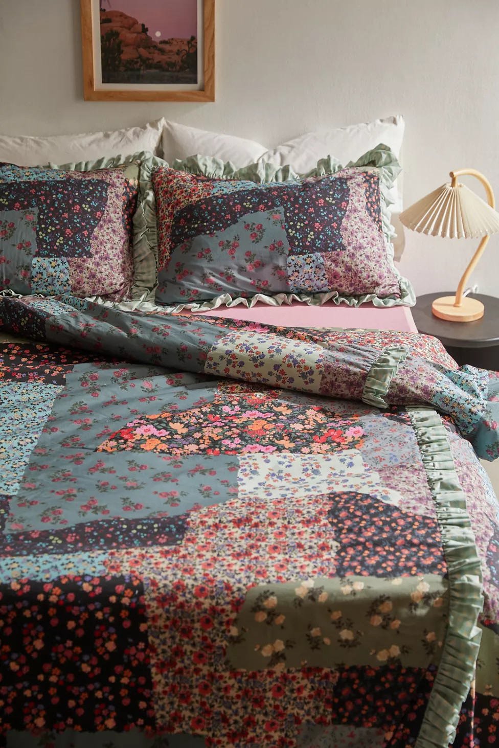 Floral Patchwork Ruffle Duvet Cover | Urban Outfitters (US and RoW)
