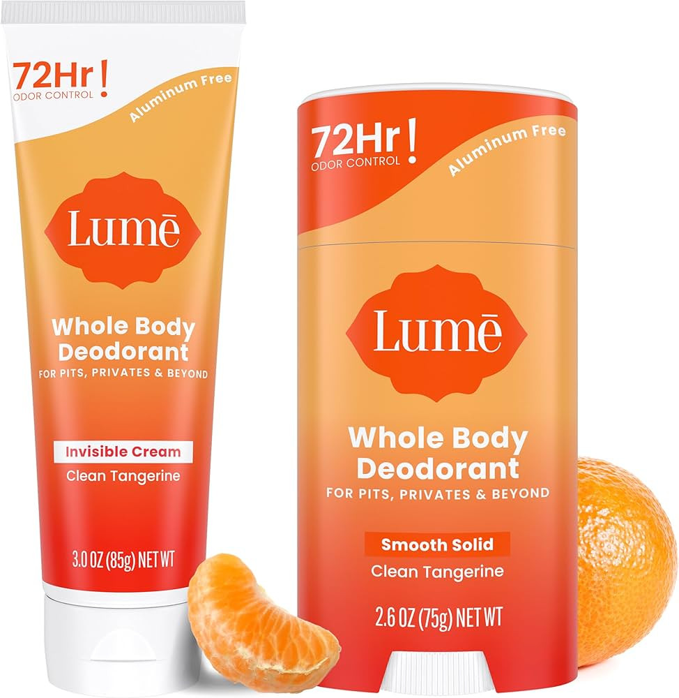 Lume Whole Body Deodorant - Invisible Cream Tube and Solid Stick - 72 Hour Odor Control - Aluminu... | Amazon (US)