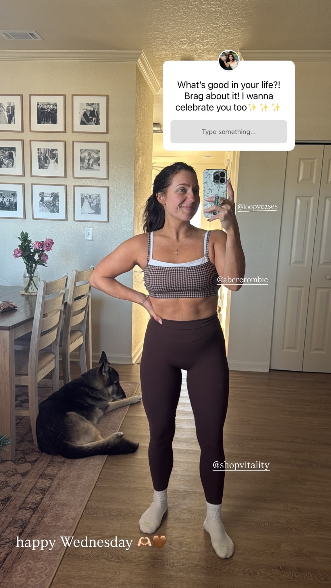 Happy Wednesday 🫶🏻🤎

Time to get another workout in! 

 

 

#LTKdayinmylife #LTKfitnessgoals #LTKActive