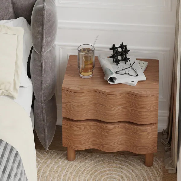 COZAYH Contemporary Dresser Featuring Wavy Front Design, Rustic Bedside Chest of Drawers - Bed Ba... | Bed Bath & Beyond