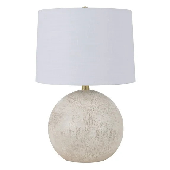 Mainstays 20” inch White Ball Table Lamp with White Shade | Walmart (US)