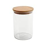 Kitchen Details Round 1 Liter Glass Jar with Bamboo Lid, Clear | Amazon (US)