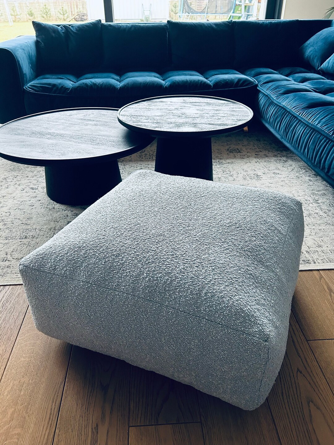 Square BOUCLE Floor Cushion, Ottoman, Footstool, Boho Pouffe, Moroccan Ottoman | Etsy (NL)