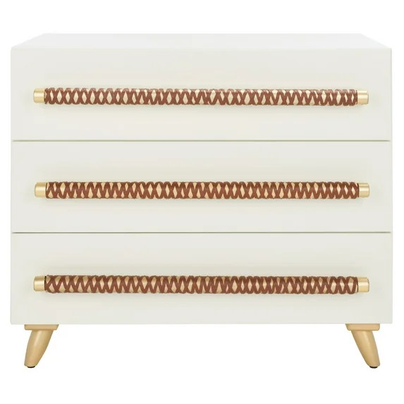 SAFAVIEH Raquel Contemporary Style 3 Drawer Chest, White (31.5 in. W x 18 in. D x 26.5 in. H) | Walmart (US)