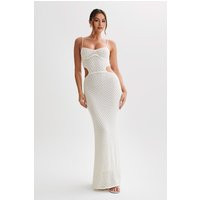 Nerida Knit Cut Out Maxi Dress - Ivory | MESHKI US