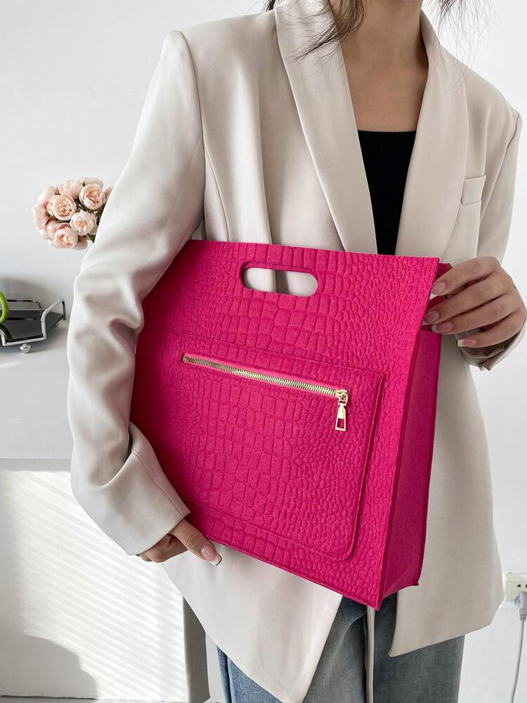 Neon Pink Crocodile Embossed Square Bag
       
              
              $7.90        
    $7... | SHEIN