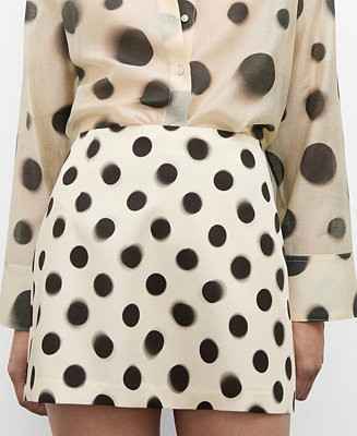 Mango Women's Polka-Dot Satin Mini-Skirt - Macy's | Macy's