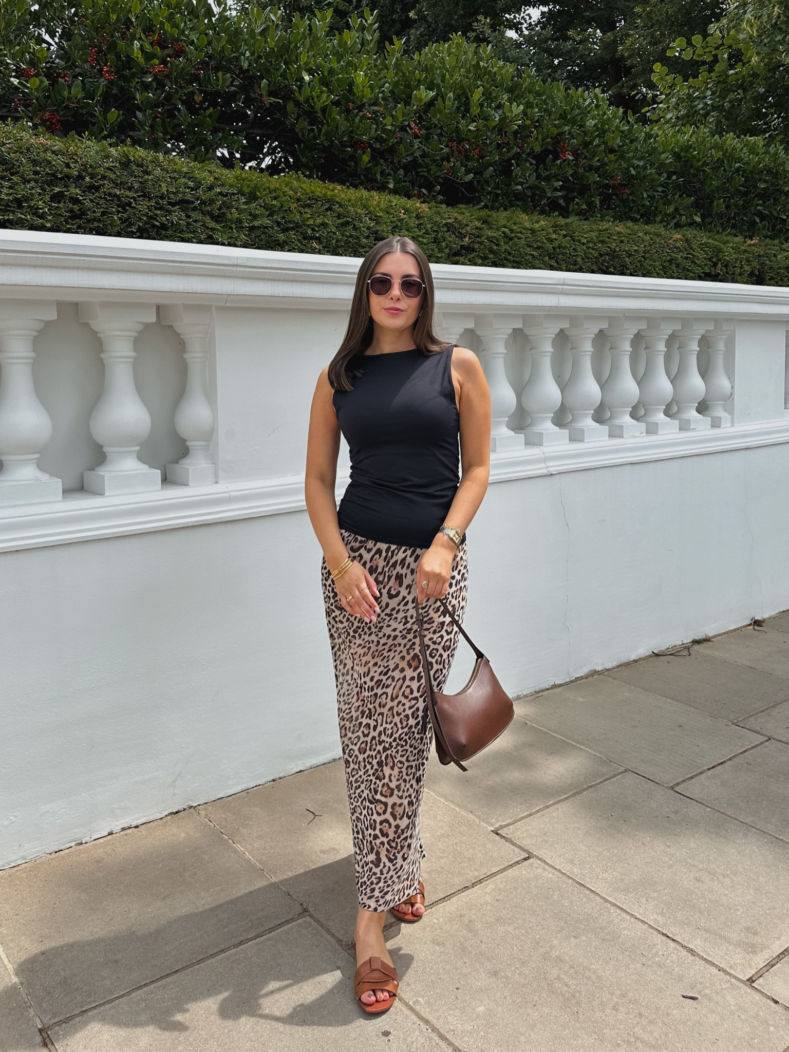 Leopard love 🐆 
Leopard print, leopard print skirt, leopard skirt, maxi skirt, midi skirt, newlook skirt, sleeveless top, leopard print outfit, tan bag

#LTKeurope #LTKstyletip