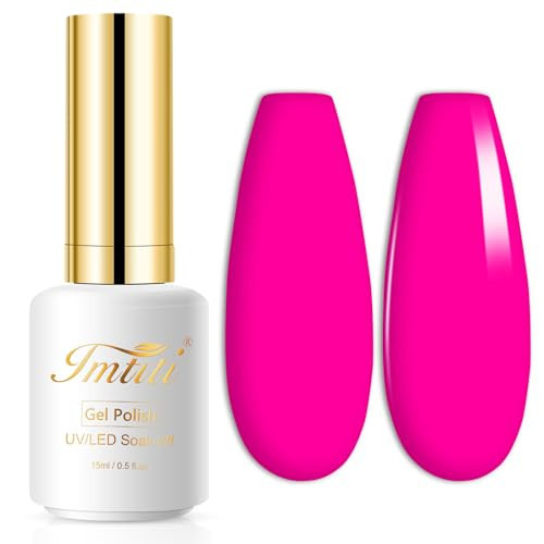 Imtiti Hot Pink Gel Nail Polish, 1 Pcs 15ml Hot Pink Color Gel Polish UV/LED Soak Off Nail Art Manicure Salon DIY Nail at Home Gift for Women,Bright Pink | Amazon (US)