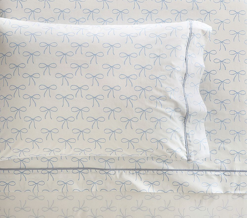 Tea Time Bow Organic Sheet Set | Pottery Barn Kids