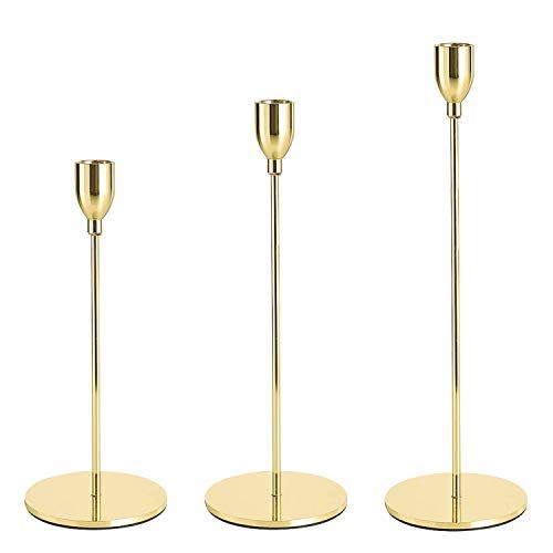 Taper Candle Holders Gold Table Decorative Candlestick Holder for Wedding Dinning Party Candle Holde | Amazon (US)