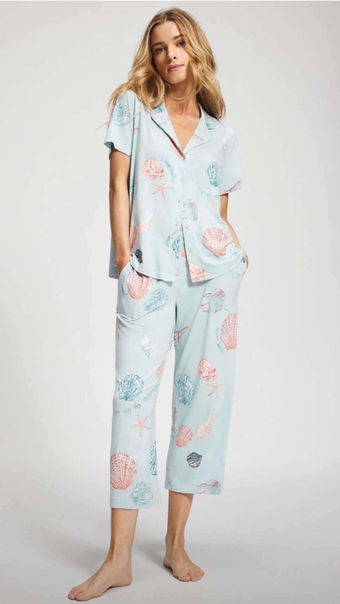 Seashell Print pjs from Soma! These are soooo buttery soft. 🌅🐚