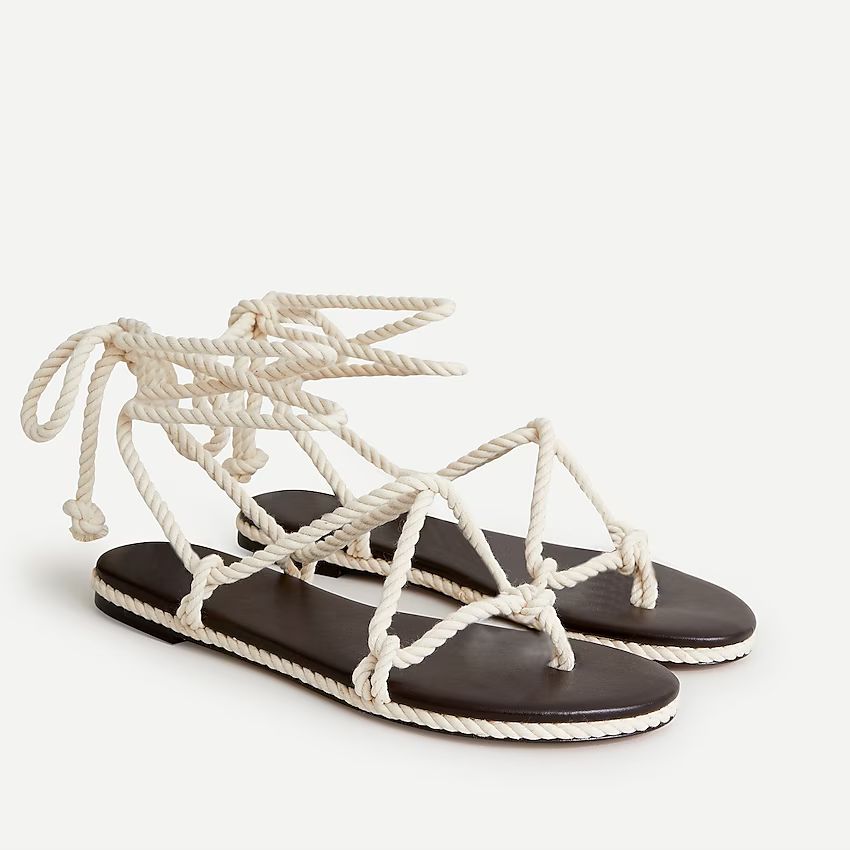Rope lace-up flat sandals | J.Crew US