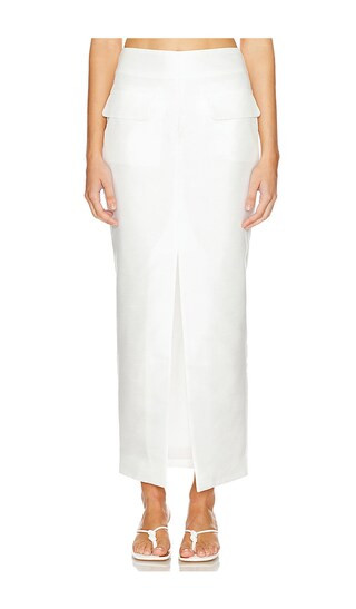Carmella Front Split Pencil Skirt in Ivory | Revolve Clothing (Global)