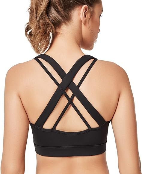 Strappy Sports Bra Women - Wirefree Workout Yoga Comfortable Bra | Amazon (US)