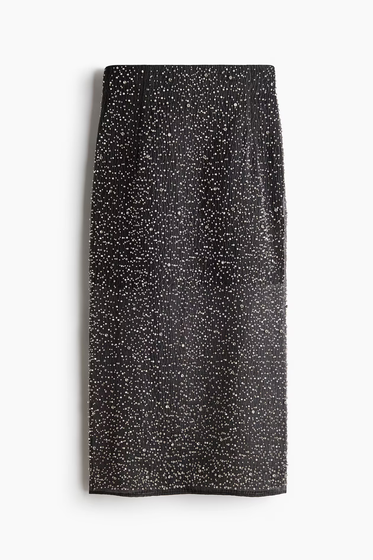 Embellished organza skirt - Black/Silver-coloured - Ladies | H&M GB | H&M (UK, MY, IN, SG, PH, TW, HK)