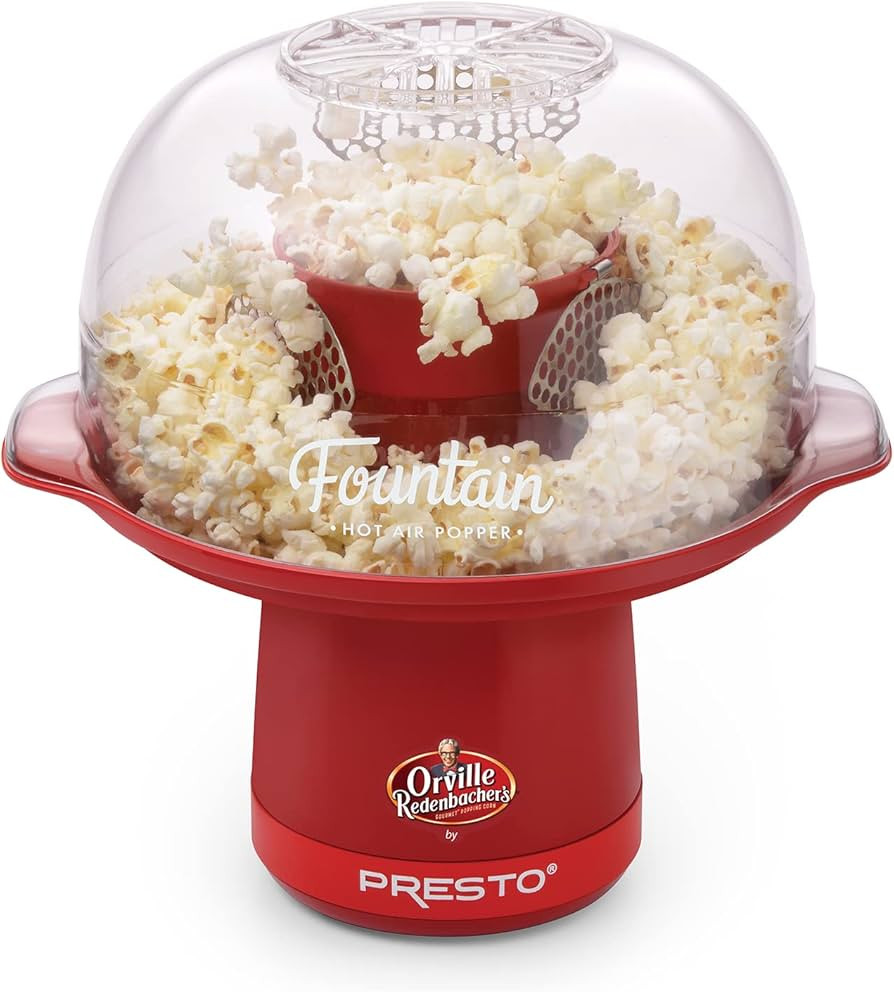 Presto Orville Redenbacher's Fountain Hot Air Popper Popcorn, 20 Cups, Red | Amazon (US)