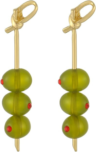 Madison Tyler Fruit Dangle Earrings for Women | Gold Plated Strawberry Apple Cherry Olive Waterme... | Amazon (US)