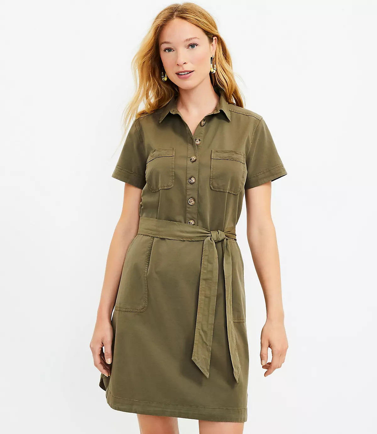Petite Utility Pocket Shirtdress | LOFT
