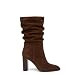 Women's Fall Suede Mid Calf Slouch Boots with Chunky Heel | Amazon (US)