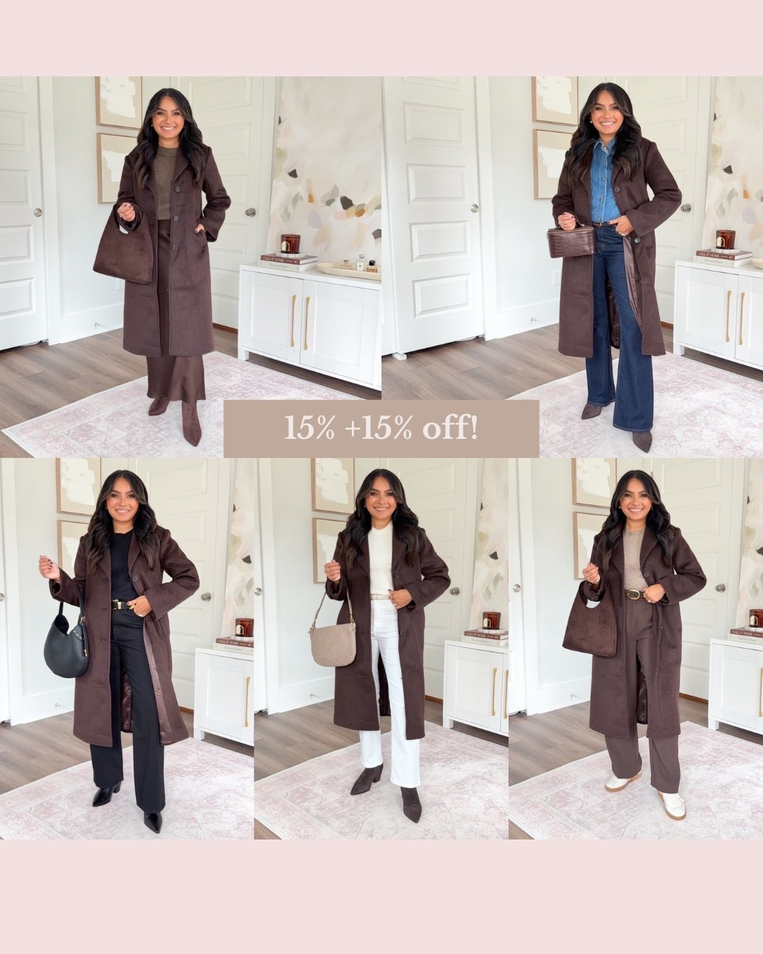 Abercrombie STACKABLE CODE: code AFFLEECE for 15% off on top of their current sale! (Ends 9/29)
For reference: I’m 5’0, 32b bra size, and 2/26 in bottoms, pear shaped. 
*Everything I share is unaltered! TTS means true to size.
Brown sweater size xs TTS
Brown hot fudge color satin skirt size xs TTS
Brown boots size 5.5 TTS
Dark brown coffee color coat size xs petite TTS
White tee size xs petite TTS
Denim shirt size xs TTS
Dark brown belt size 27”-31” TTS 
Mid rise bootcut jean in dark rinse color size 26 short TTS
Dark brown coffee color coat size xs petite TTS

Black sweater size xs petite TTS
No fade black color high rise loose jean size 26 short TTS
Belt - old, similar linked
Black boots size 5.5 TTS
Dark brown coffee color coat size xs petite TTS

Ivory cream sweater size xxs TTS
White jeans size 0 regular - sized down a size since i went with regular length, I wanted a full length jeans
Dark brown boots size 5.5 TTS
Blanc vintage color belt size 70 TTS
Dark brown coffee color coat size xs petite TTS

Light brown sweater size xxs TTS
Dark brown belt size 27”-31” TTS 
Brown pants in coconut shell color size 2 petite TTS
Dark brown belt size 27”-31” TTS 
Sneakers size 6 TTS
Dark brown coffee color coat size xs petite TTS
Abercrombie chocolate brown coat
Abercrombie fall coat
Abercrombie best seller
Abercrombie fall fashion 2025
Abercrombie petite coat
fall coat outfits
5 ways to style a coat
elevated fall outfits
fall capsule wardrobe
petite fall fashion
Abercrombie discount code
shop Abercrombie on LTK
best fall sales 2025
Petite 5’0 Fashion
Rachel Miranda Blog
Honeysweetpetite
Honey Sweet Petite
#LTKFallSale 

Comment SHOP below to receive a DM with the link to this post on my LTK ⬇ https://liketk.it/5pq2q #ltkpetite #ltksalealert

#LTKPetite #LTKSaleAlert #LTKStyleTip