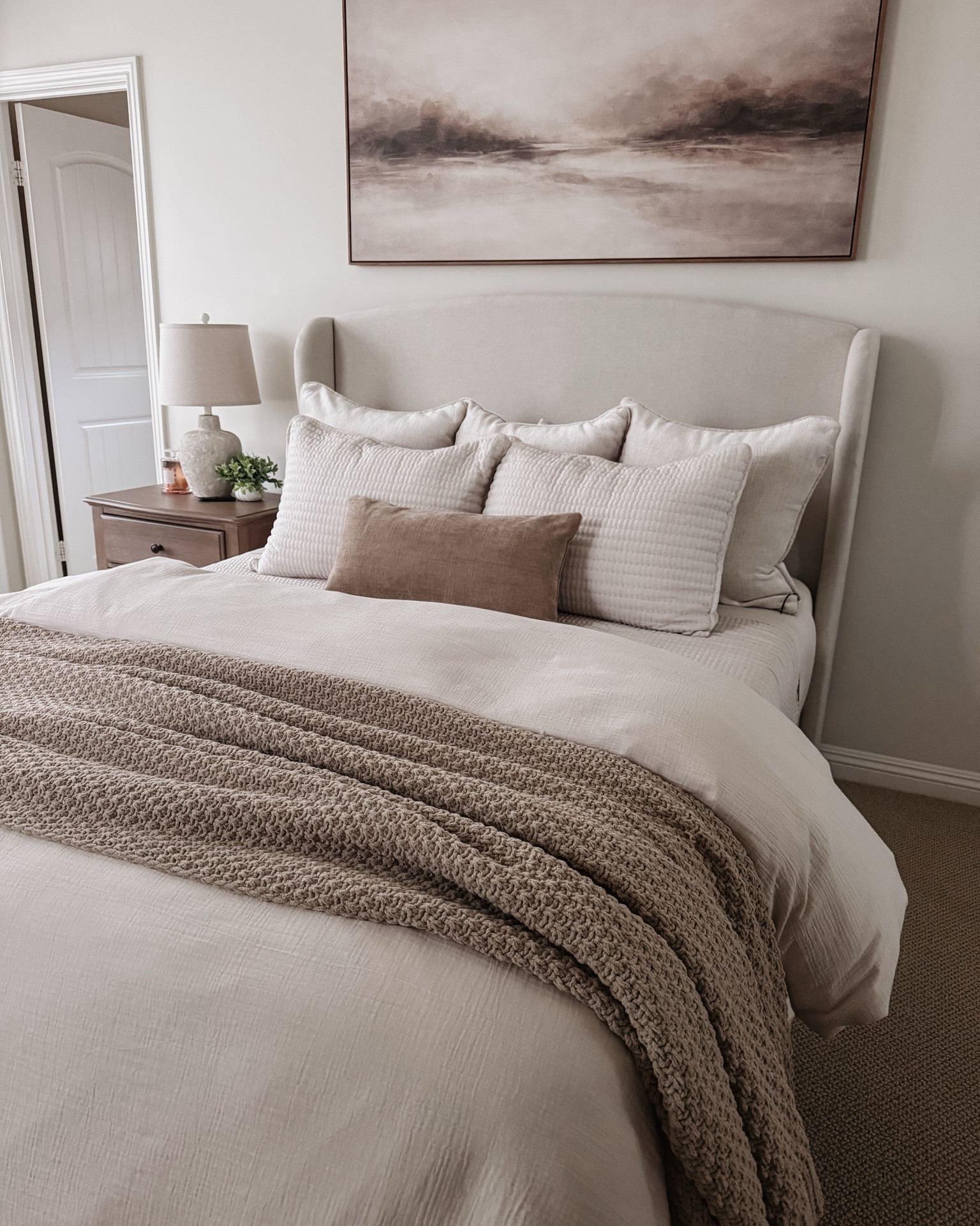 Amazon affordable bedding options! These Amazon bedding pieces look luxurious but without the high end price tag! The duvet has a linen-look to it, but is light weight. The bamboo sheets are SO soft, fit deep mattresses, and are cooling! The throw blanket is the perfect weight and incredibly soft.  
Duvet (Oatmilk)
Sheets (cream)
Lumbar pillow (starfish)
Blanket (sand dune)

#LTKHome