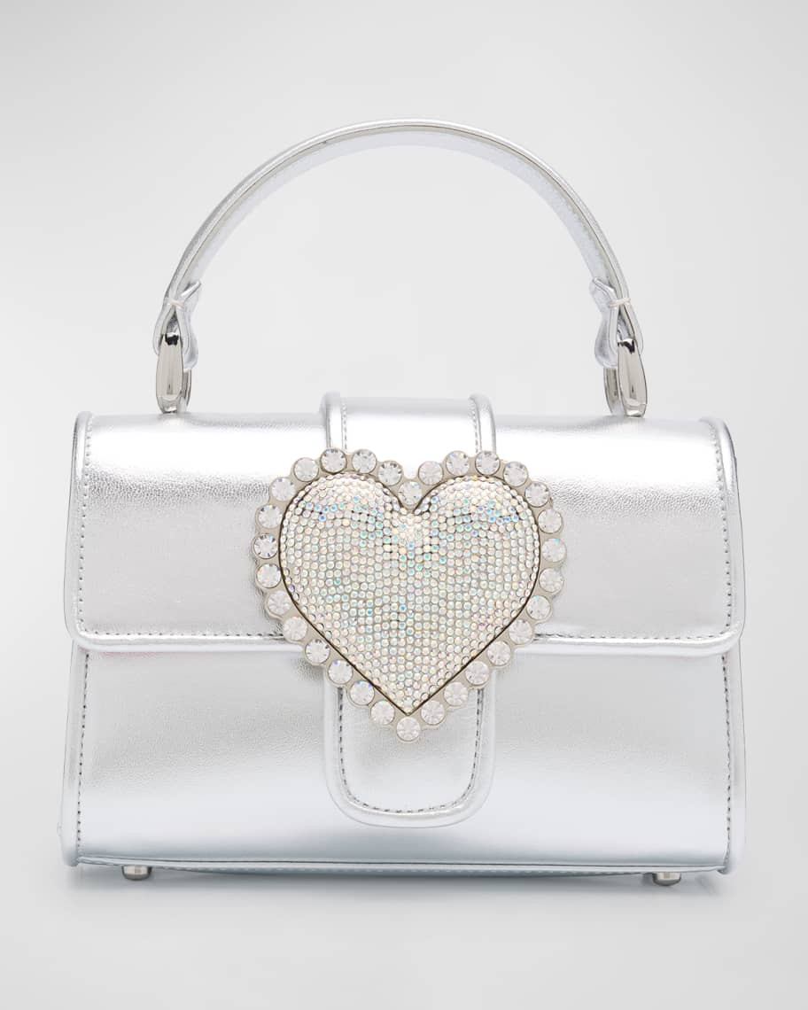 Sophia Webster Amora Heart Metallic Leather Top-Handle Bag | Neiman Marcus