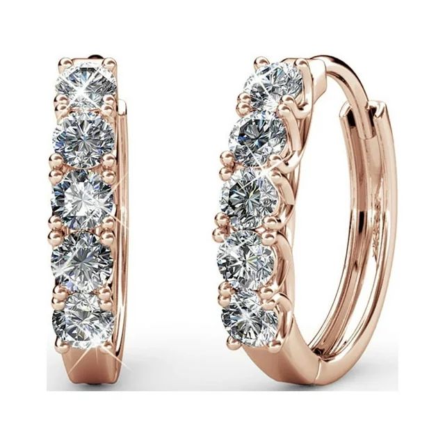 Cate & Chloe Bethany 18k Rose Gold Women's Hoop Earrings | Crystal Earrings | Jewelry Gift for He... | Walmart (US)