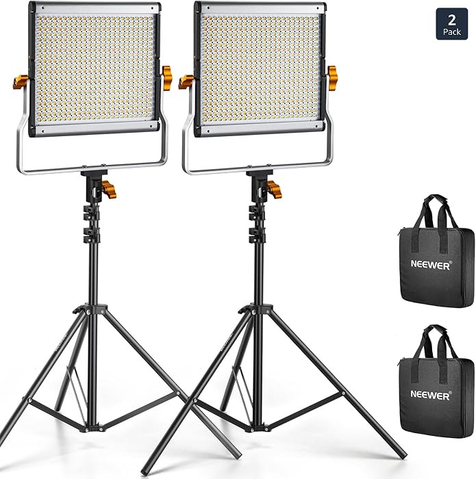 Neewer 2 Packs Dimmable Bi Color 480 LED Video Light Kit, 3200~5600K CRI 96+ LED Panel with U Bra... | Amazon (US)