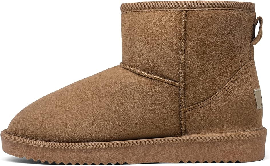 DREAM PAIRS Women's Black Brown Tan Grey Winter Snow Boots Classic Faux Fur Lined Slip On Ankle B... | Amazon (US)