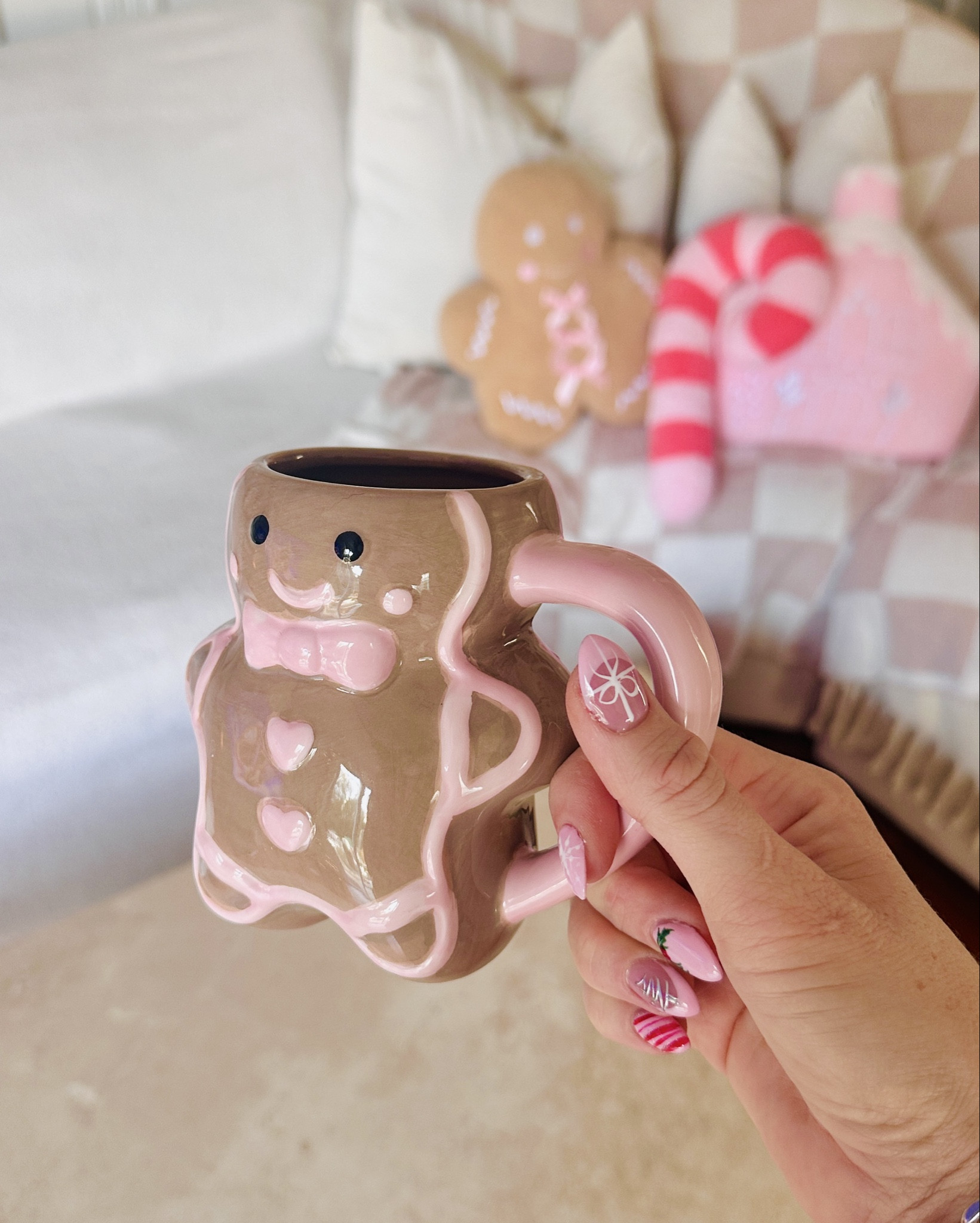Cutie Christmas mugs & pillows 🎀🎄✨

#LTKmorningroutine #LTKHoliday