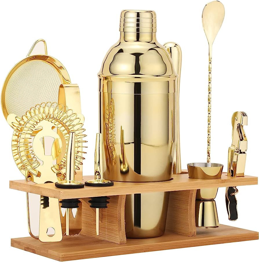 JNWINOG Shakers Bartending, 11Pcs-Cocktail Shaker Set Gold Drink Mixer with 25oz Martini Shaker,M... | Amazon (US)