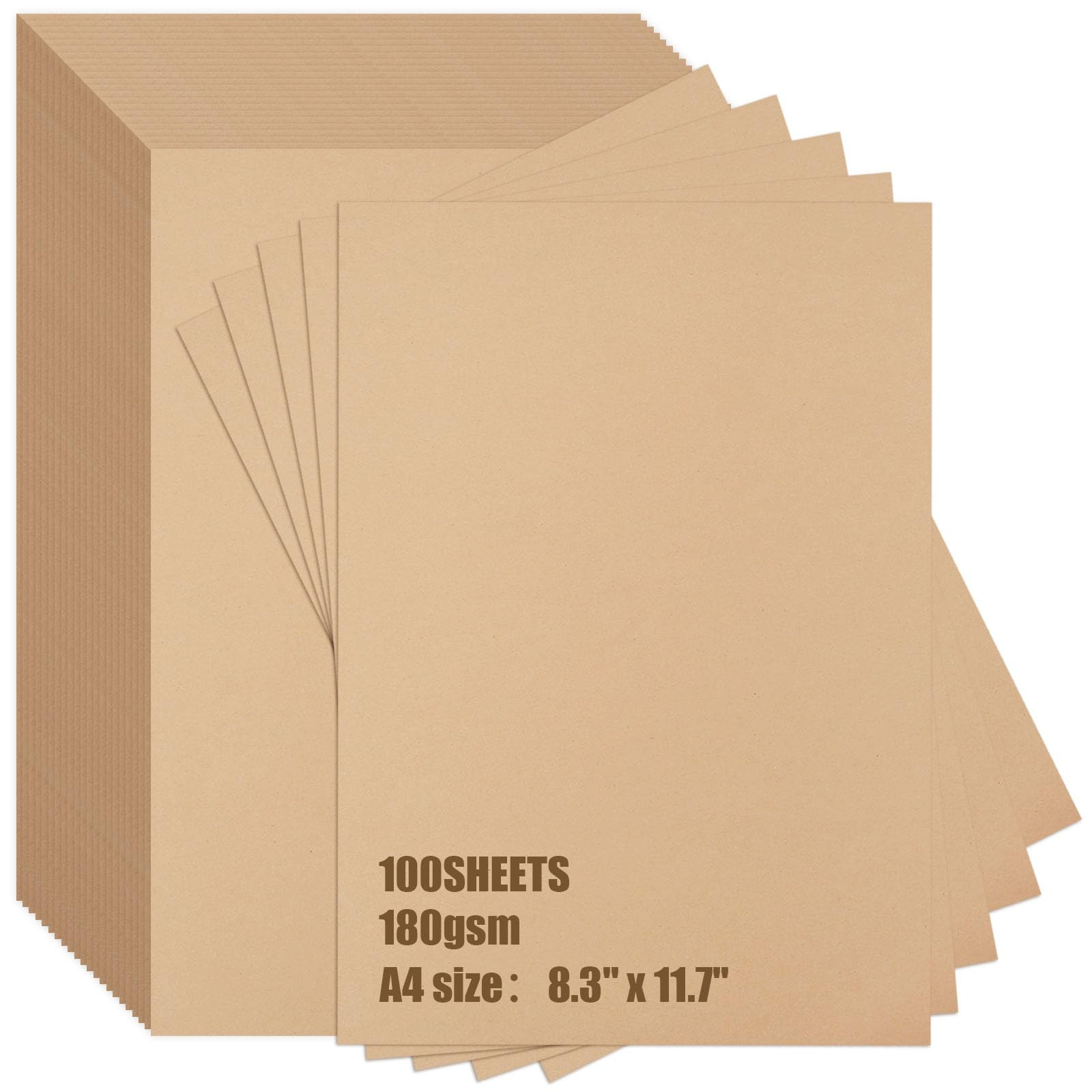 BigOtters 100 Sheets Kraft Paper Brown Cardstock, 65lb/ 180gsm Kraft Card Stock Paper, Back to Sc... | Amazon (US)