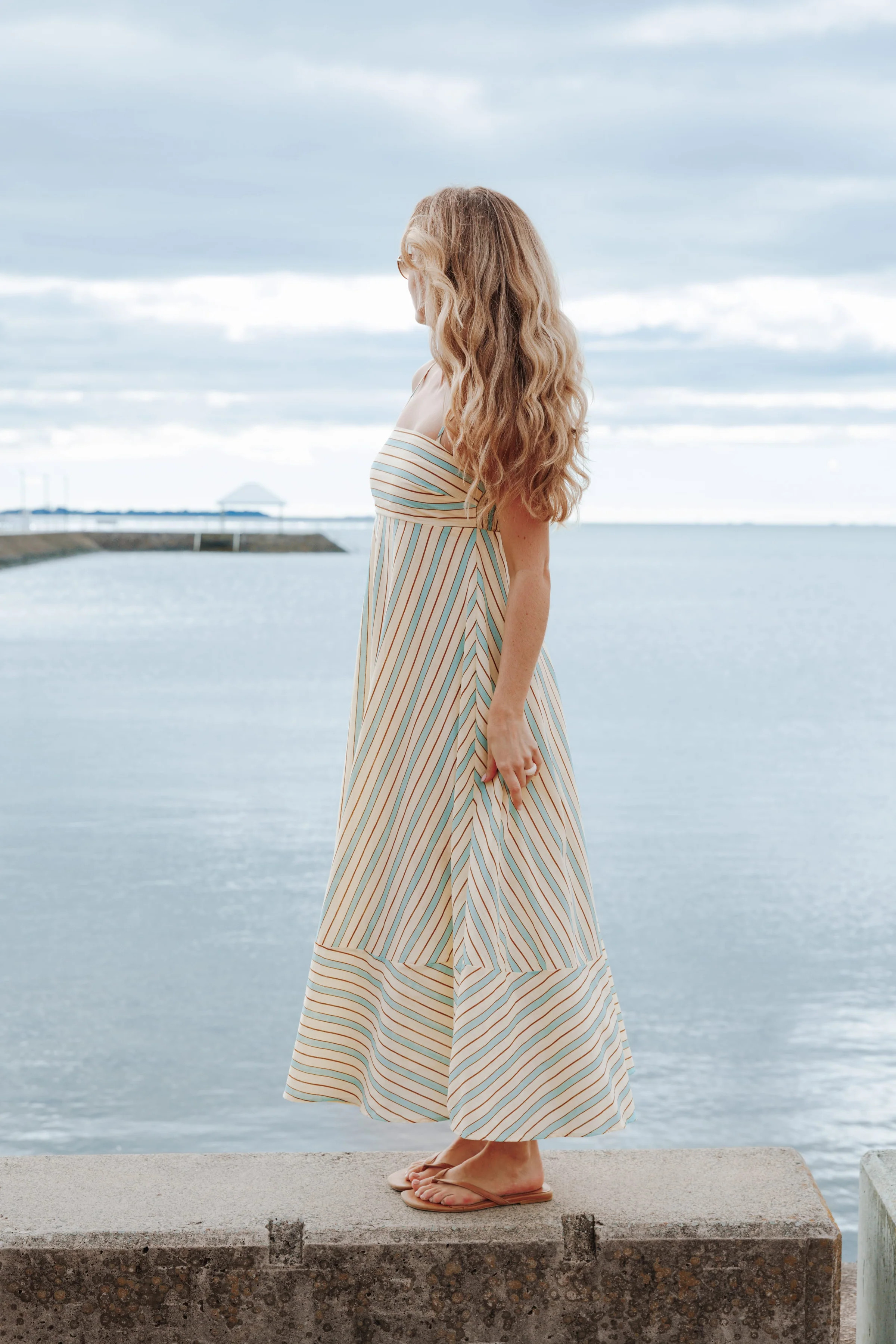 Brea Maxi Dress - Green Stripe | Petal & Pup (US)