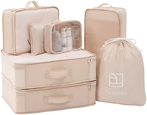 Amazon.com: TianZong 7-piece Set Packing Cubes, Travel Bags for Luggage , Packing Organizers with... | Amazon (US)