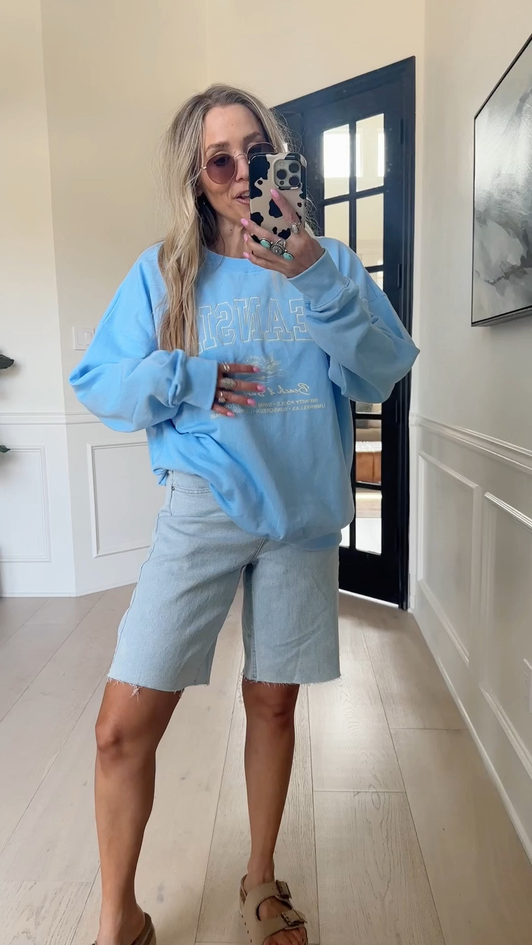 ✨SCROLL TO SHOP✨

This sweatshirt looks high end & I went up two sizes! 

Last year the long / wider shorts were on trend— curious if these will be another favorite again. Wearing tts 

#LTKmomlife #LTKgrwm #LTKootd