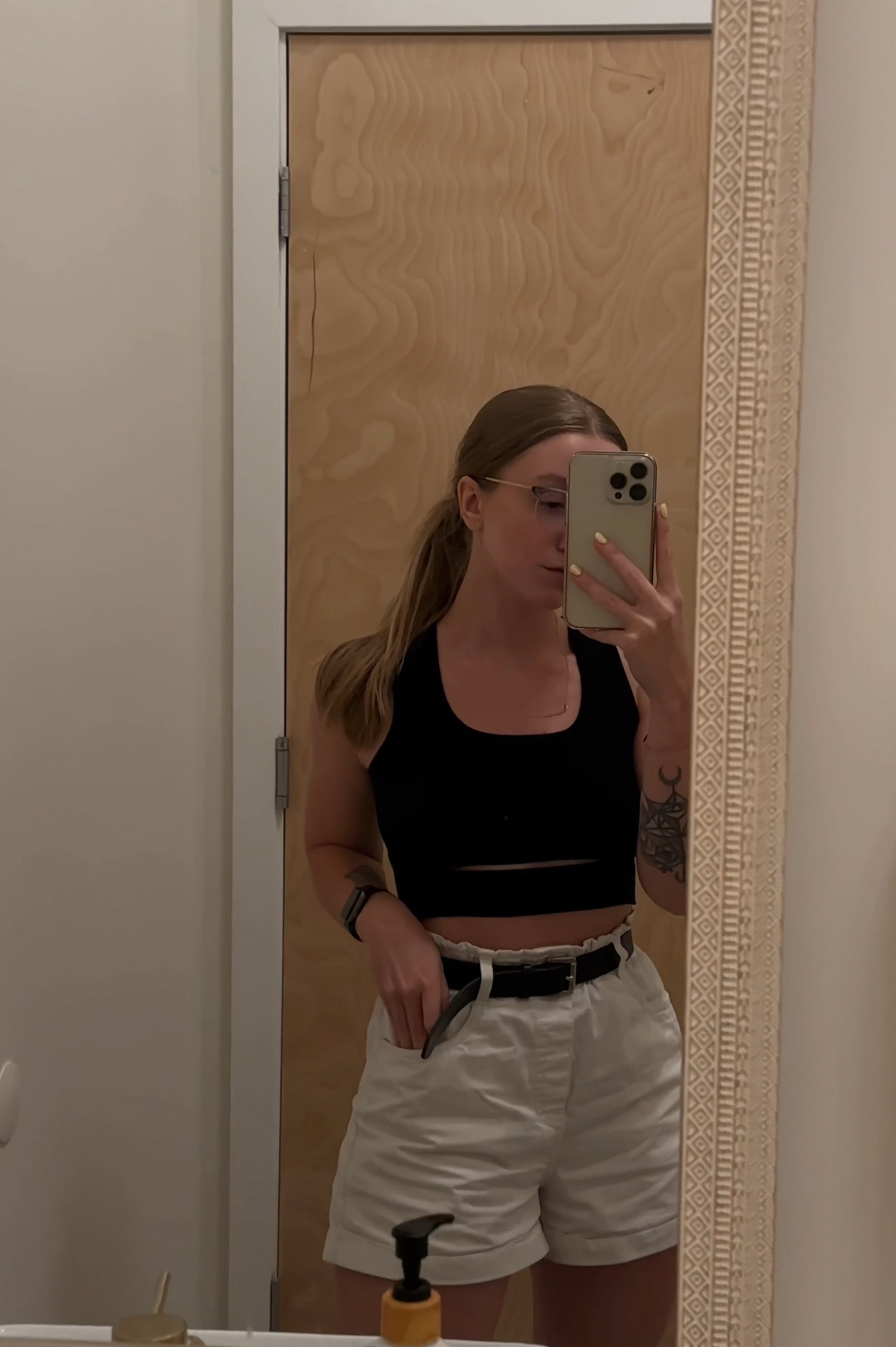 My favorite shorts 

Top is ViCOLO brand got it in Europe few years ago, still love it to this day.
Linked closest top by this brand available. 

Belt form vintage store in Europe as well. I found one that looks extremely similar to mine, they both are hand made, real leather and have solid brass buckle (the only difference is that mine has silver buckle) - honestly I prefer the gold one over silver. 
This belt ages so beautifully, highly recommend it ⭐️

#LTKstyletip #LTKVideo #LTKU