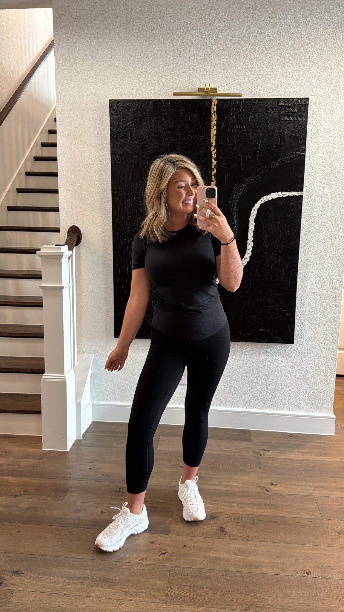 Today’s SAHM outfit for errands and a quick workout. Size 8 top. Size large sports bra and leggings 

#LTKActive #LTKShoeCrush #LTKMidsize