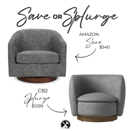 CB2 vs Amazon
Amazon Swivel Chair for less than half the price of CB2! 

#home #decor #furniture #saveorsplurge #chair 

#LTKhome #LTKsalealert