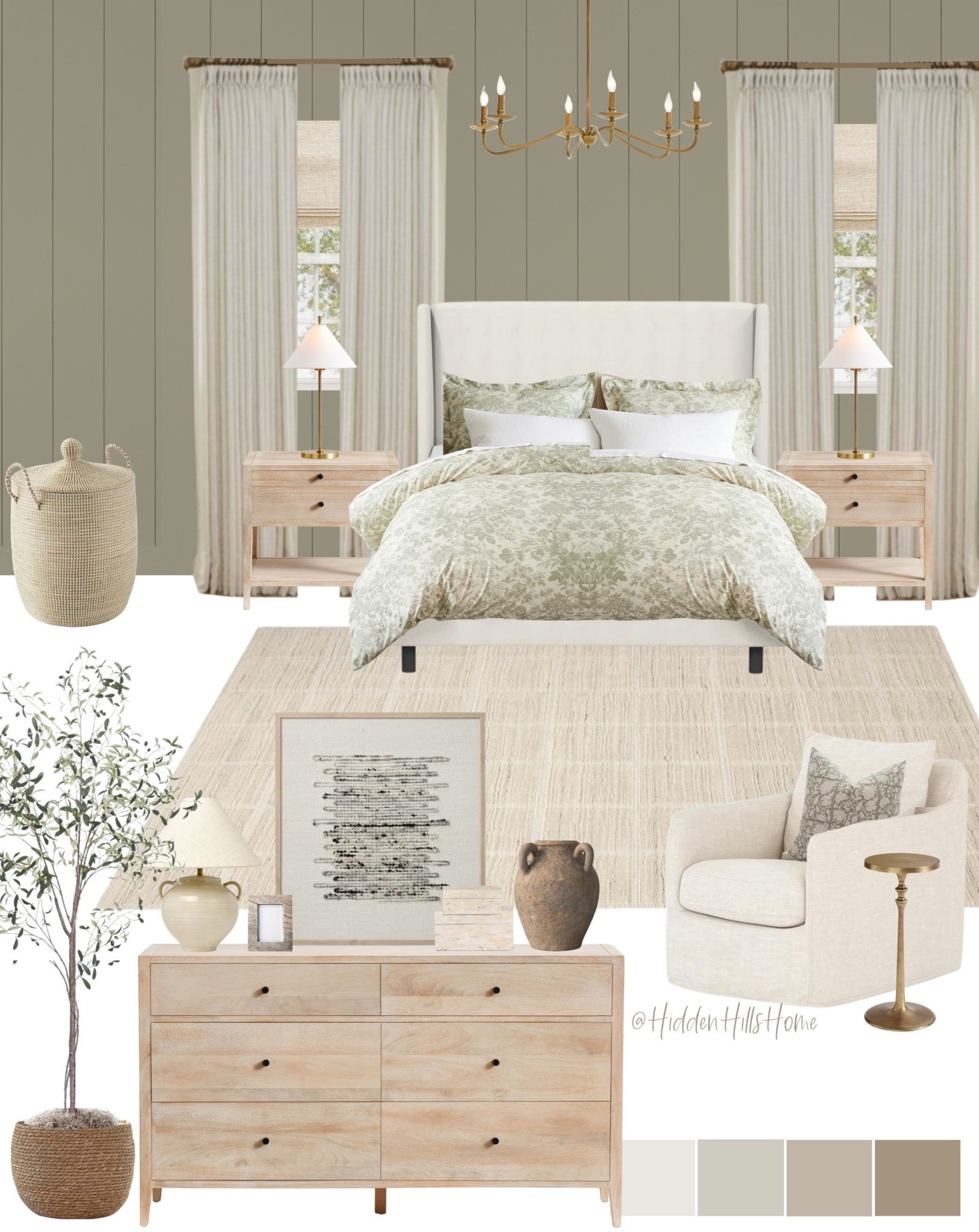 Master bedroom mood board, bedding, bedroom inspiration, home decor, nightstands, Modern transitional master bedroom result mood board, bedroom design inspo, primary bedroom mood board #bed
Wall color is At Ease Soldier

#LTKHome #LTKSaleAlert #LTKSeasonal