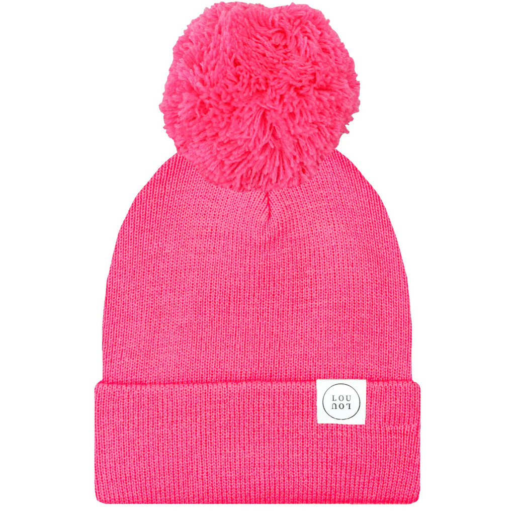 Beanie with Pom - Neon Pink | Lou Lou & Company