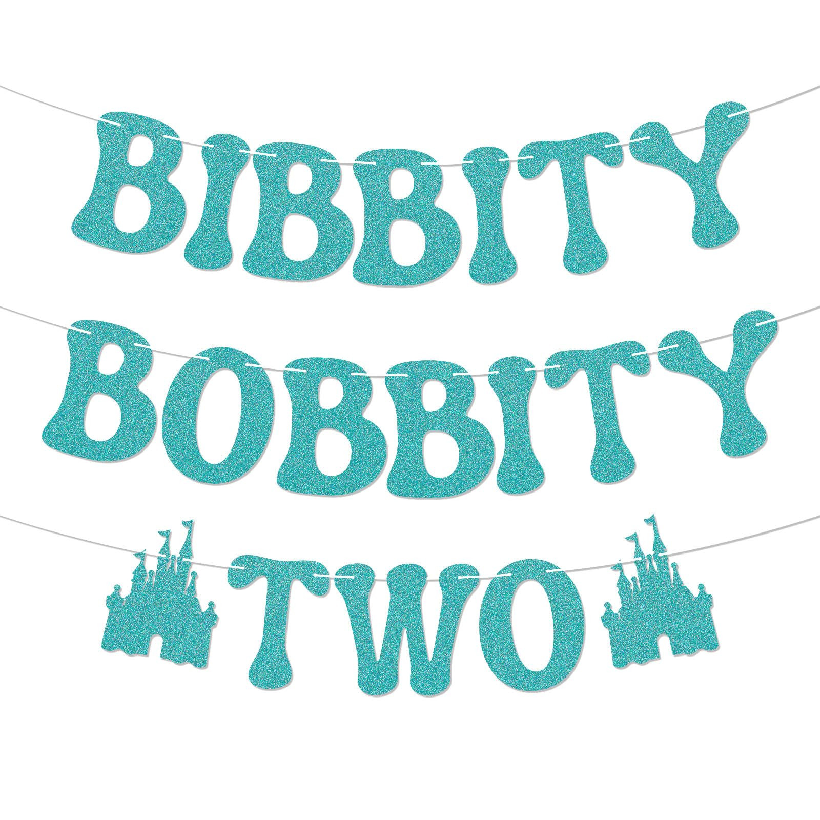 Bibbity Bobbity Two Banner - Happiest Birthday On Earth Banner, Princess Castle 2nd Birthday Part... | Amazon (US)