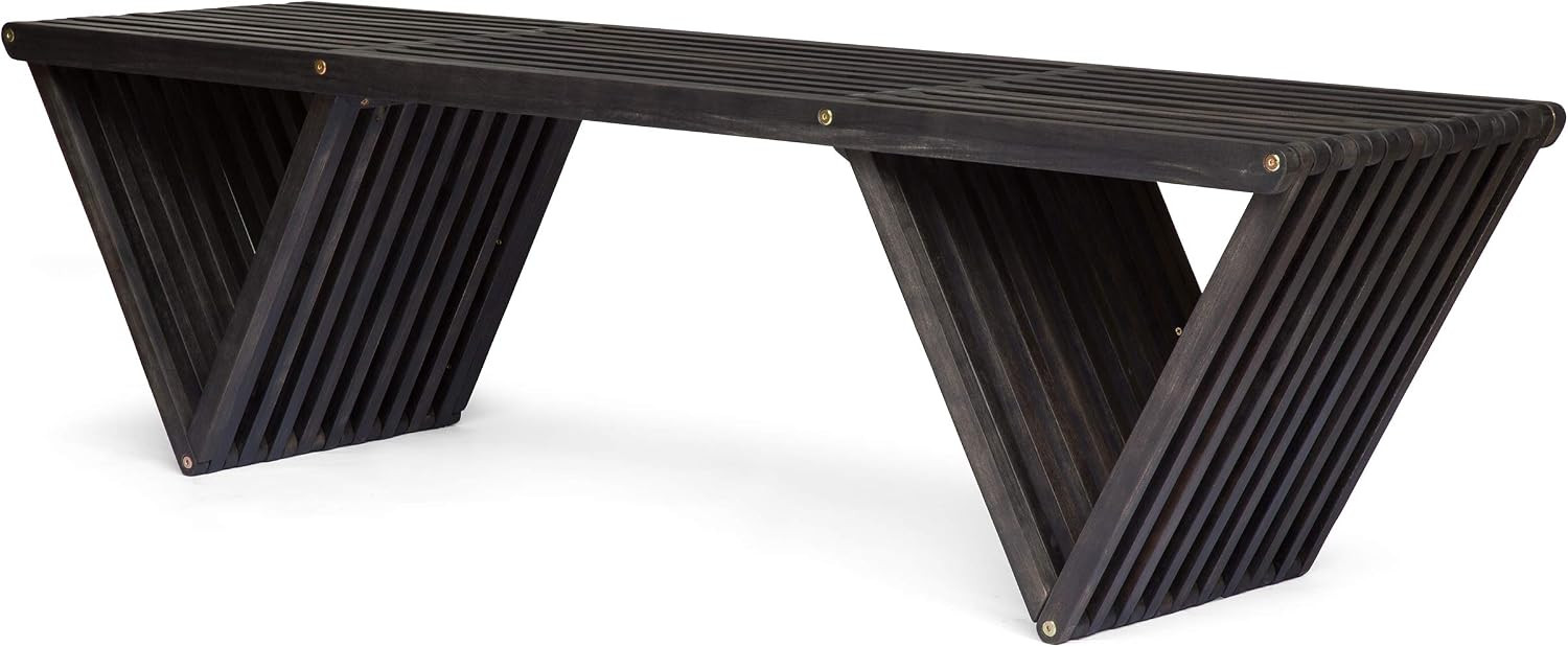 Christopher Knight Home 305723 Esme Outdoor Acacia Wood Bench, Dark Gray Finish | Amazon (US)