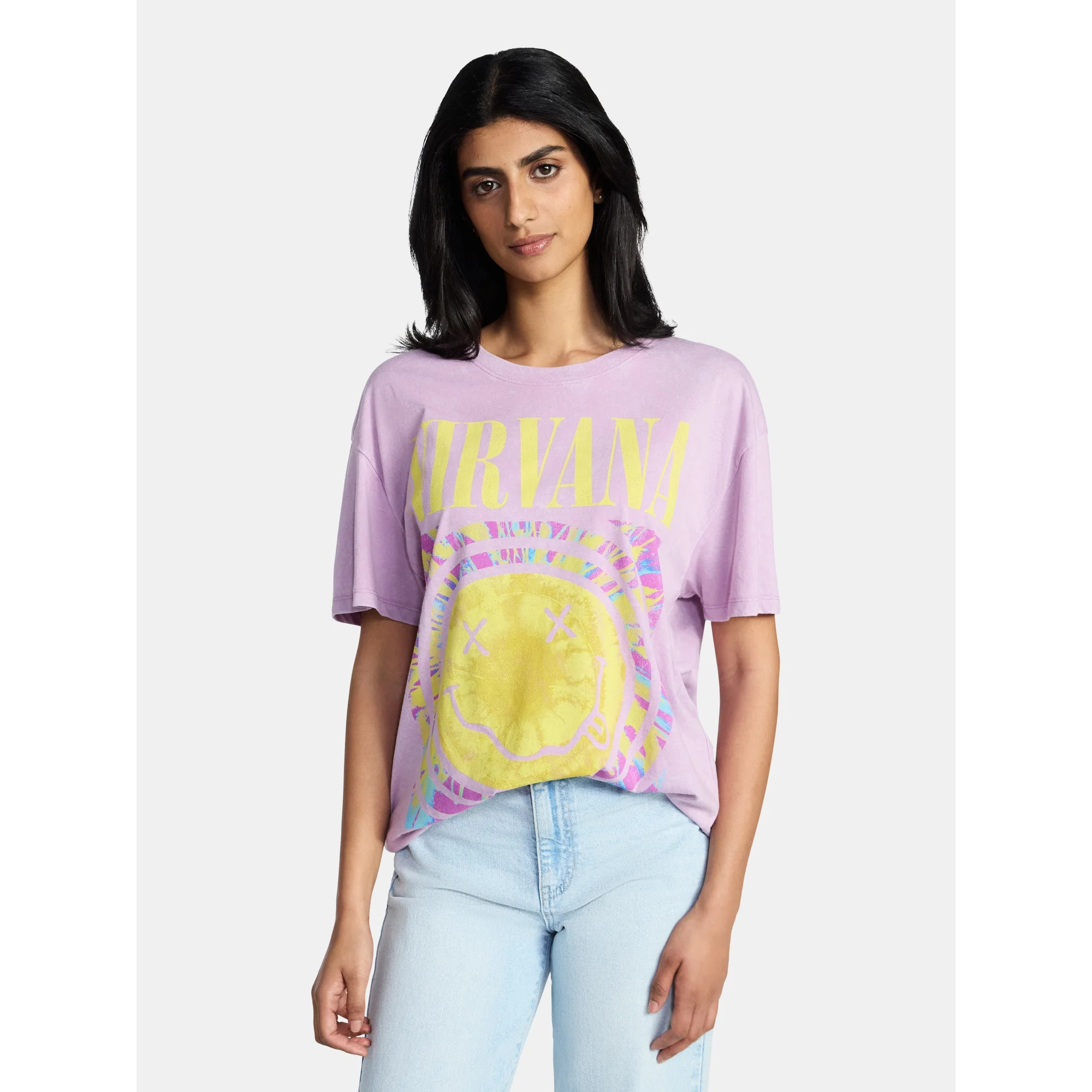 Nirvana Women's Graphic Print Tour Tee with Short Sleeves, Sizes XXS-XXL | Walmart (US)